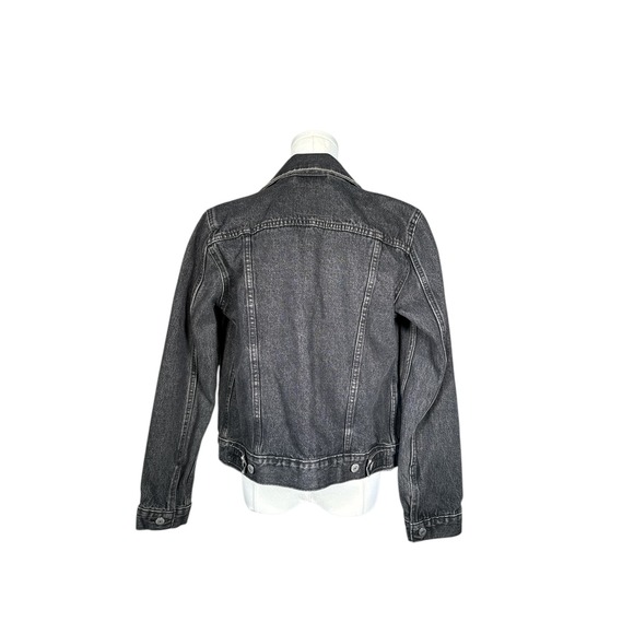 Levi Strauss & Co Black Denim Trucker Jacket Women's Size M - Picture 3 of 9